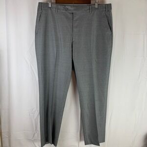 Chiari Dress Pants Mens 38R Grey Guabello Super 120s Wool Made Italy Flat Front